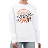San Francisco Giants G-III 4Her by Carl Banks Women's Pinstripe Circle Team Fleece Pullover Sweatshirt - White