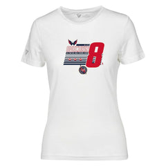 Alexander Ovechkin Washington Capitals Levelwear Women's NHL All-Time Leading Goal Scorer Milestone Stripes Name & Number Maddox T-Shirt White