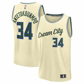 Giannis Antetokounmpo Milwaukee Bucks Youth 2025/26 City Edition Fast Break Jersey - Cream | Fanatics cheap