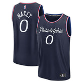 Tyrese Maxey Philadelphia 76ers Youth 2025/26 City Edition Fast Break Jersey - Navy | Fanatics for sale