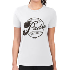 San Diego Padres G-III 4Her by Carl Banks Women's Super-Slim Fit Lightweight Distressed Baseball Team T-Shirt - White