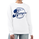 Texas Rangers G-III 4Her by Carl Banks Women's Distressed Baseball Team Fleece Pullover Sweatshirt - White