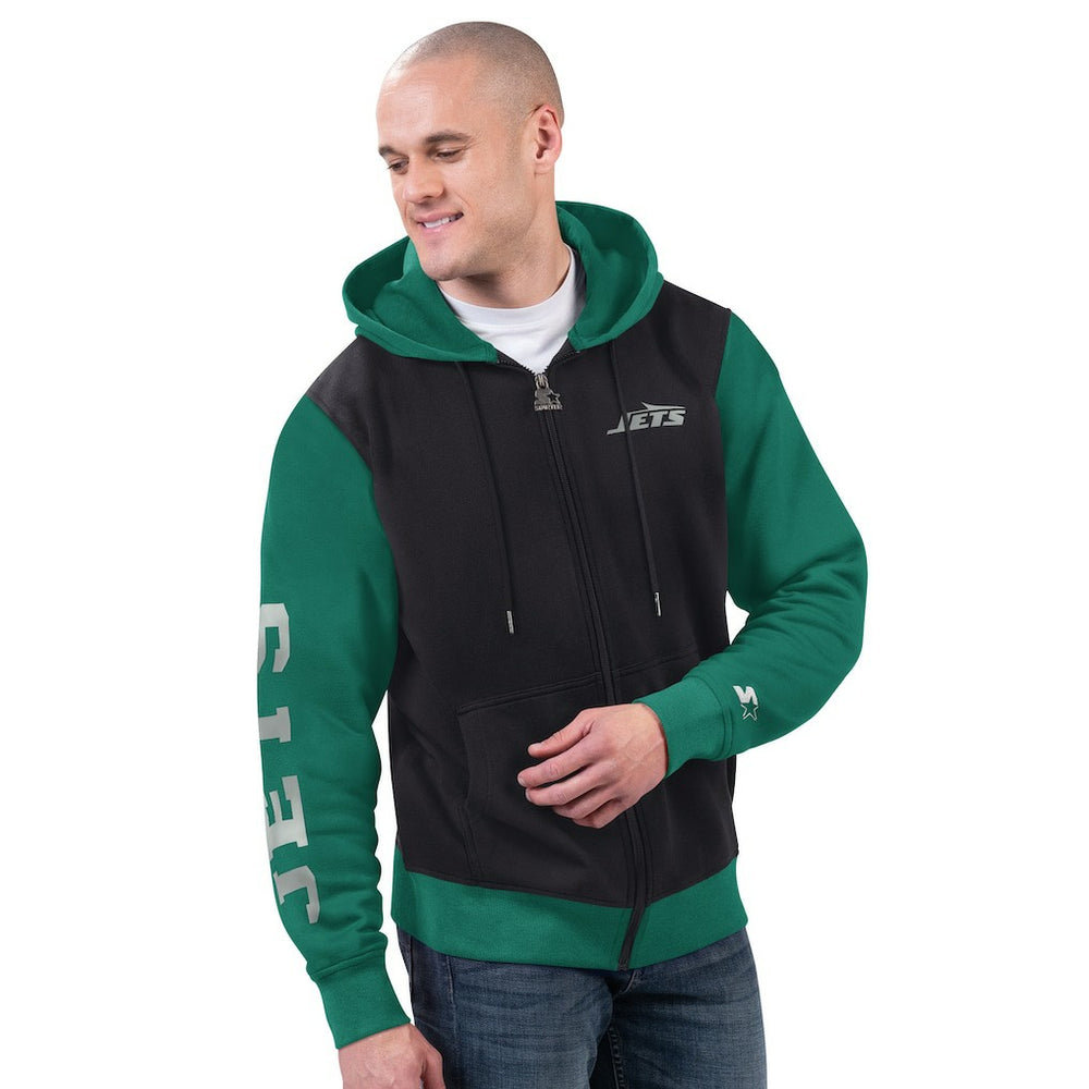 New York Jets Starter Thursday Night Gridiron Full-Zip Hoodie - Black/Green on sale