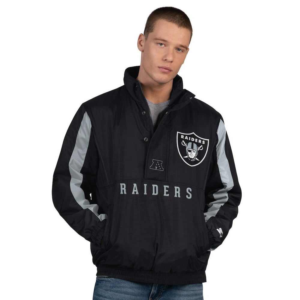 Las Vegas Raiders Starter Thursday Night Gridiron Half-Zip Jacket - Black on sale