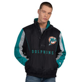 Miami Dolphins Starter Thursday Night Gridiron Vintage Logo Half-Zip Jacket - Black outlet