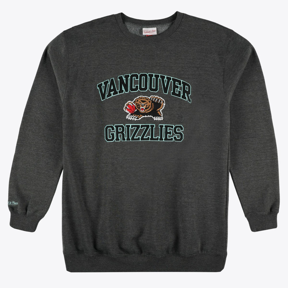 Memphis Grizzlies Hardwood Classics Big & Tall Crewneck Sweatshirt - Heather Charcoal | Mitchell & Ness shop