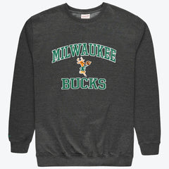 Milwaukee Bucks Hardwood Classics Big & Tall Crewneck Sweatshirt - Heather Charcoal | Mitchell & Ness shop