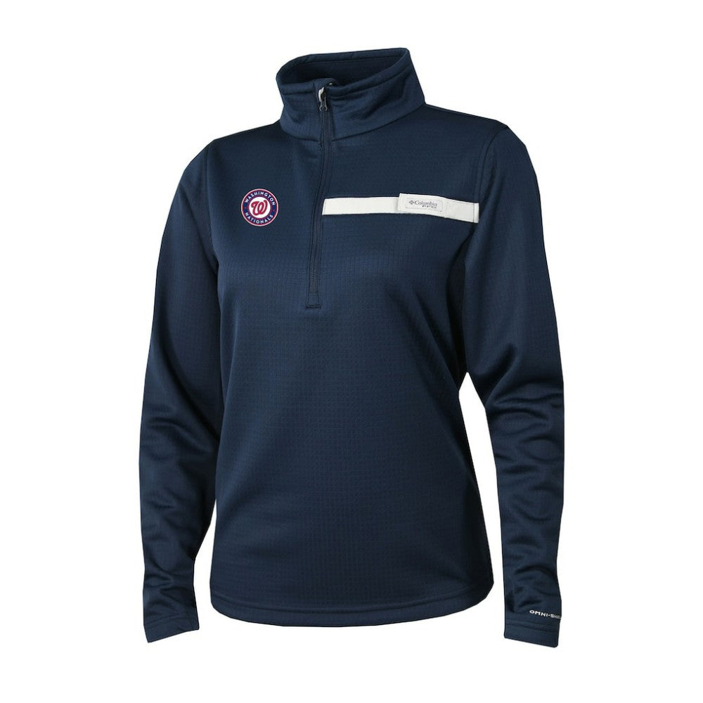 Washington Nationals Women's Skiff Guide Fleece Half-Zip Pullover Jacket - Navy | Columbia