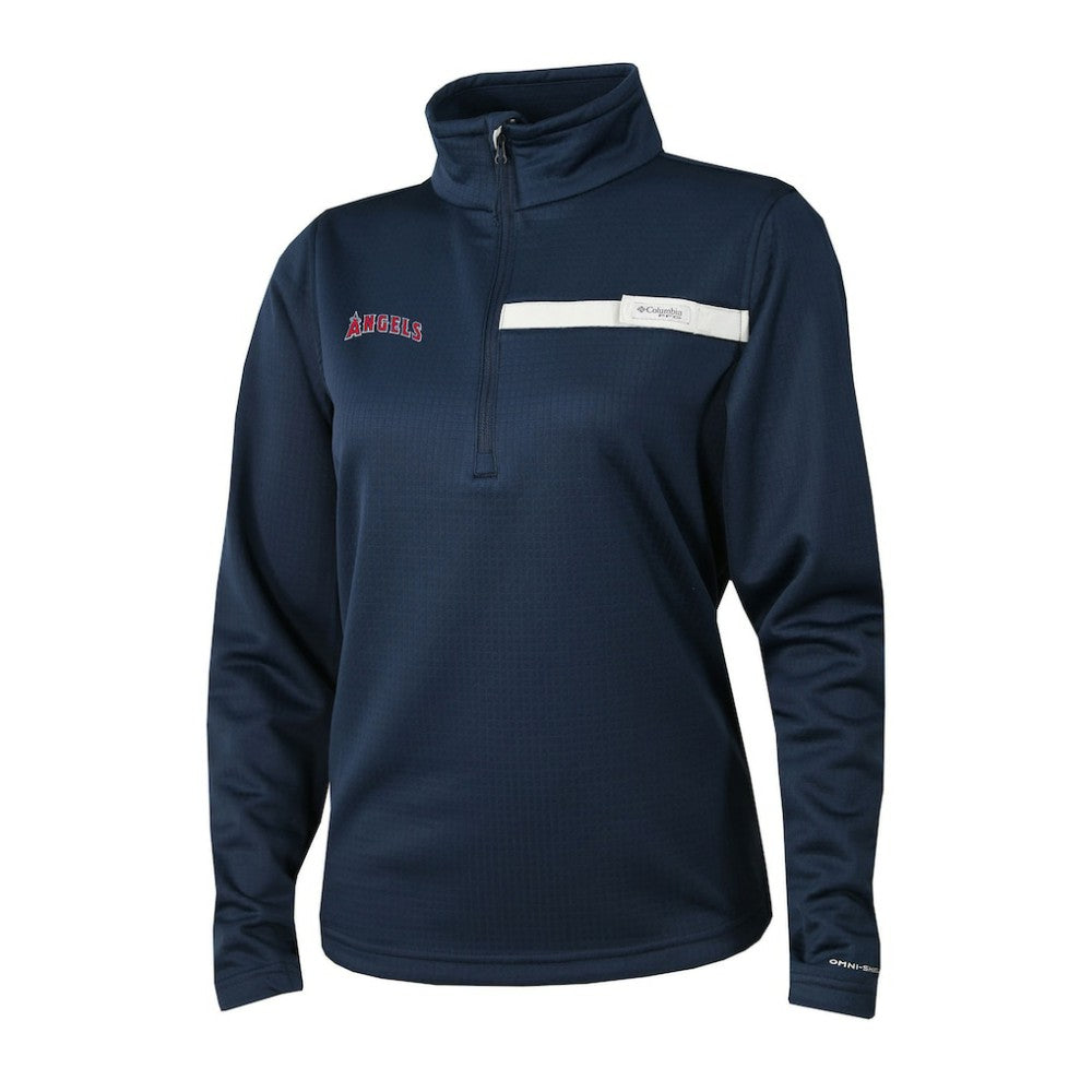 Los Angeles Angels Women's Skiff Guide Fleece Half-Zip Pullover Jacket - Navy | Columbia