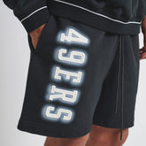 San Francisco 49ers Off Season Unisex Fleece Shorts - Black cheap