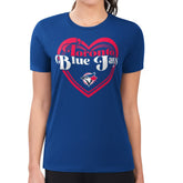 Toronto Blue Jays G-III 4Her by Carl Banks Women's Super-Slim Fit Lightweight Double Heart T-Shirt - Royal
