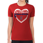 Cleveland Guardians G-III 4Her by Carl Banks Women's Super-Slim Fit Lightweight Double Heart T-Shirt - Red