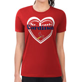 St. Louis Cardinals G-III 4Her by Carl Banks Women's Super-Slim Fit Lightweight Double Heart T-Shirt - Red