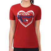 Texas Rangers G-III 4Her by Carl Banks Women's Super-Slim Fit Lightweight Double Heart T-Shirt - Red