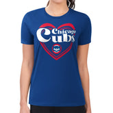 Chicago Cubs G-III 4Her by Carl Banks Women's Super-Slim Fit Lightweight Double Heart T-Shirt - Royal