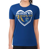 Kansas City Royals G-III 4Her by Carl Banks Women's Super-Slim Fit Lightweight Double Heart T-Shirt - Royal