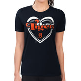 Detroit Tigers G-III 4Her by Carl Banks Women's Super-Slim Fit Lightweight Double Heart T-Shirt - Navy