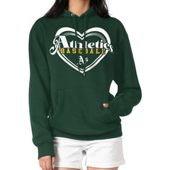 Athletics G-III 4Her by Carl Banks Women's Double Heart Fleece Pullover Hoodie - Green