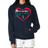Seattle Mariners G-III 4Her by Carl Banks Women's Double Heart Fleece Pullover Hoodie - Navy
