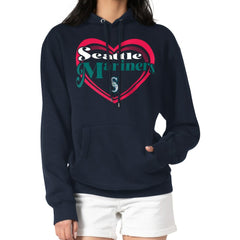 Seattle Mariners G-III 4Her by Carl Banks Women's Double Heart Fleece Pullover Hoodie - Navy
