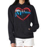 Miami Marlins G-III 4Her by Carl Banks Women's Double Heart Fleece Pullover Hoodie - Black