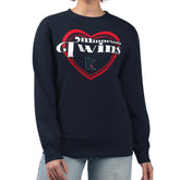 Minnesota Twins G-III 4Her by Carl Banks Women's Double Heart Fleece Pullover Sweatshirt - Navy