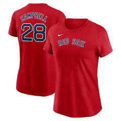 Kristian Campbell Boston Red Sox Women's Cooperstown Collection Fuse Name & Number T-Shirt - Red | Nike