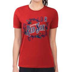 Boston Red Sox G-III 4Her by Carl Banks Women's Super-Slim Fit Lightweight Retro Roses T-Shirt - Red
