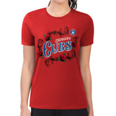 Chicago Cubs G-III 4Her by Carl Banks Women's Super-Slim Fit Lightweight Retro Roses T-Shirt - Red