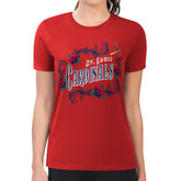 St. Louis Cardinals G-III 4Her by Carl Banks Women's Super-Slim Fit Lightweight Retro Roses T-Shirt - Red