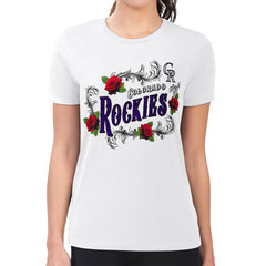 Colorado Rockies G-III 4Her by Carl Banks Women's Super-Slim Fit Lightweight Retro Roses T-Shirt - White