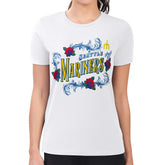 Seattle Mariners G-III 4Her by Carl Banks Women's Super-Slim Fit Lightweight Retro Roses T-Shirt - White