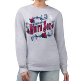 Chicago White Sox G-III 4Her by Carl Banks Women's Retro Roses Fleece Pullover Sweatshirt - Gray
