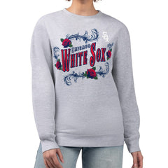 Chicago White Sox G-III 4Her by Carl Banks Women's Retro Roses Fleece Pullover Sweatshirt - Gray