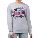 Cleveland Guardians G-III 4Her by Carl Banks Women's Retro Roses Fleece Pullover Sweatshirt - Gray