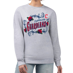 Cleveland Guardians G-III 4Her by Carl Banks Women's Retro Roses Fleece Pullover Sweatshirt - Gray