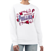 Philadelphia Phillies G-III 4Her by Carl Banks Women's Retro Roses Fleece Pullover Sweatshirt - White