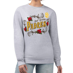 San Diego Padres G-III 4Her by Carl Banks Women's Retro Roses Fleece Pullover Sweatshirt - Gray