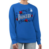 Los Angeles Dodgers G-III 4Her by Carl Banks Women's Retro Roses Fleece Pullover Sweatshirt - Royal