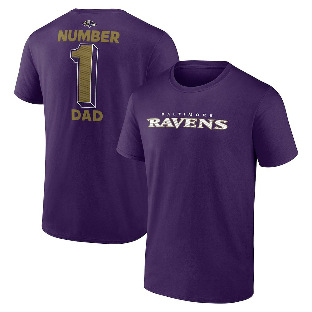 Baltimore Ravens #1 Dad Jersey T-Shirt - Purple for sale