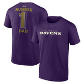 Baltimore Ravens #1 Dad Jersey T-Shirt - Purple for sale
