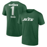 New York Jets #1 Dad Jersey T-Shirt - Green online