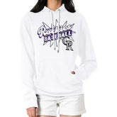 Colorado Rockies Starter Women's Drive-In Pullover Hoodie - White