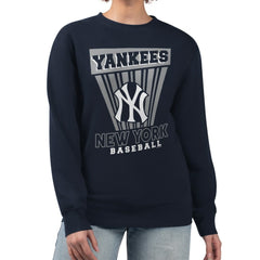 New York Yankees Starter Women's Poster Print Pullover Sweatshirt - Navy