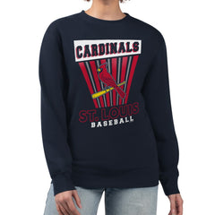 St. Louis Cardinals Starter Women's Poster Print Pullover Sweatshirt - Navy