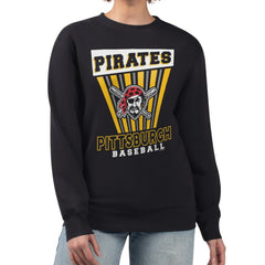 Pittsburgh Pirates Starter Women's Poster Print Pullover Sweatshirt - Black