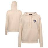 New York Yankees Levelwear Women's Cooperstown Collection Adorn Core Logo Pullover Hoodie - Khaki