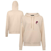 Philadelphia Phillies Levelwear Women's Cooperstown Collection Adorn Core Logo Pullover Hoodie - Khaki