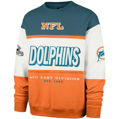 Miami Dolphins '47 Throwback Breeze Maximalist Sweatshirt - Aqua/Orange online