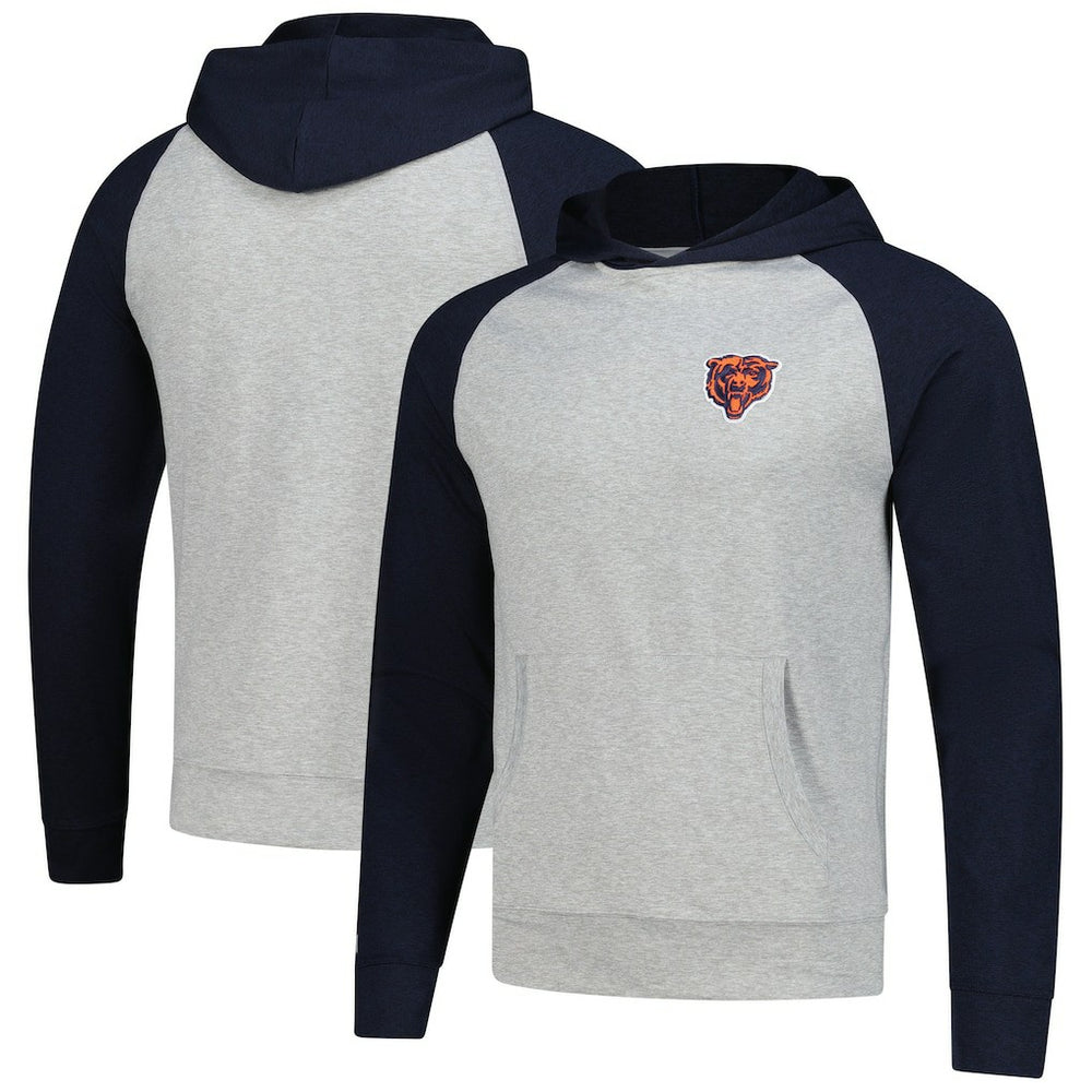 Chicago Bears Antigua Urgent Pullover Hoodie - Heather Gray/Navy discount